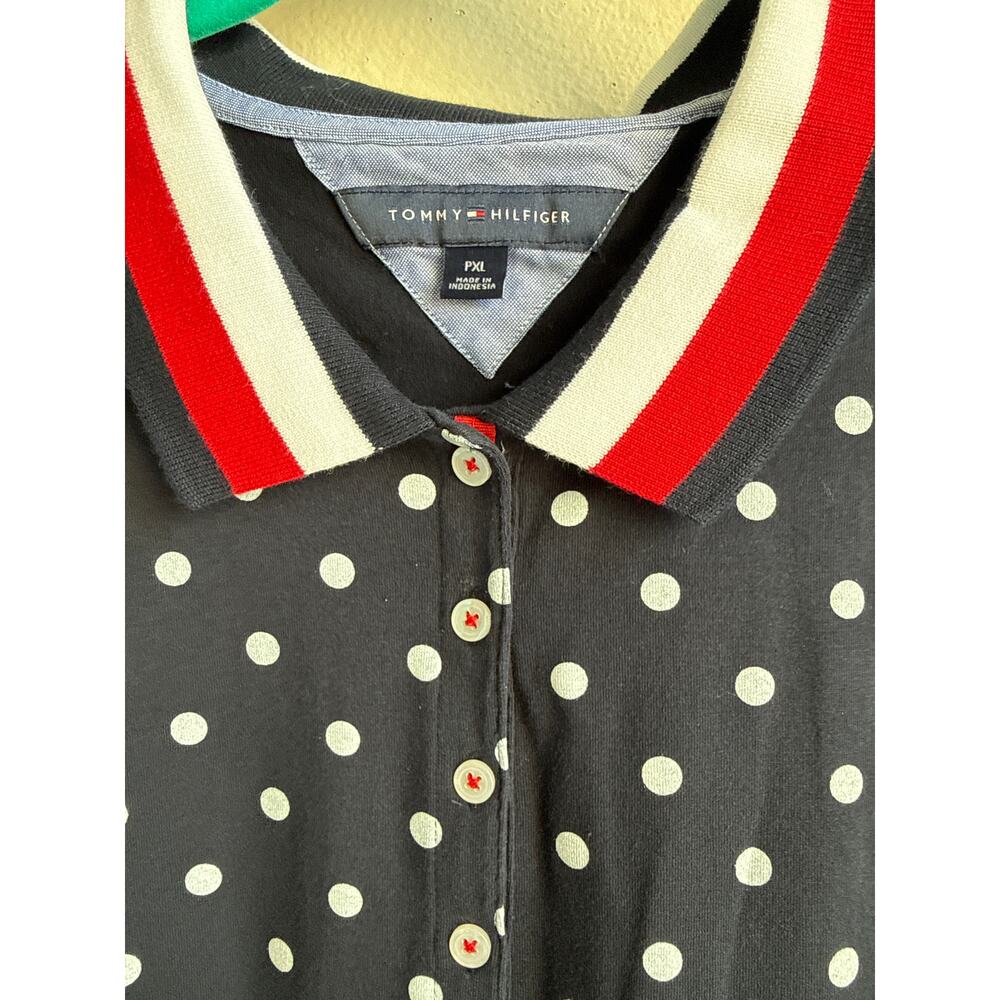 Navy Blue and Polka Dot Tommy Hilfiger Dress- PXL - Picture 3 of 5